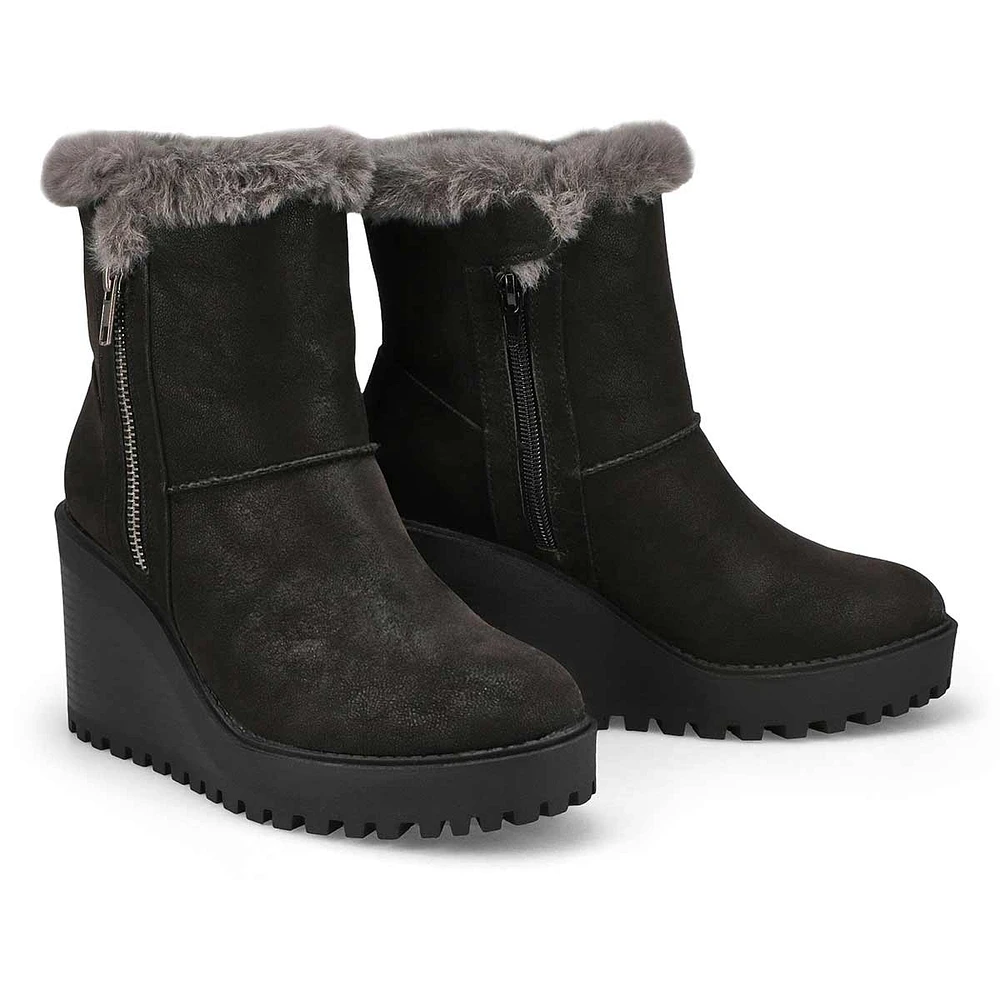 Women's Natalie Wedge Fur Trim Casual Bootie