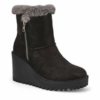 Women's Natalie Wedge Fur Trim Casual Bootie