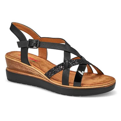 Women's  Nora 93 Vegan Wedge Sandal - Black Multi