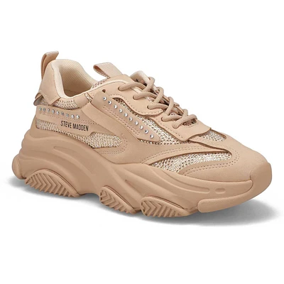 Women's Possession-E Lace Up Sneaker - Pink/Grey