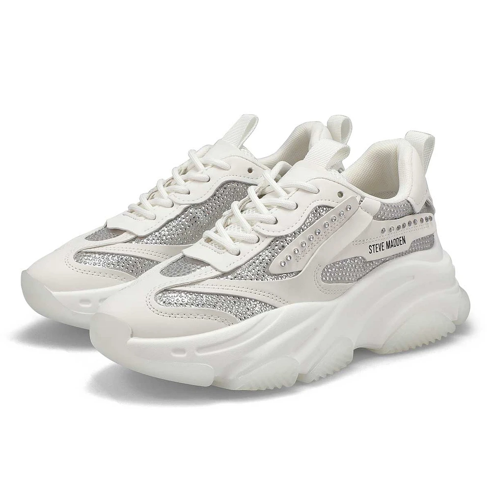 Women's Possession-E Lace Up Sneaker - Pink/Grey