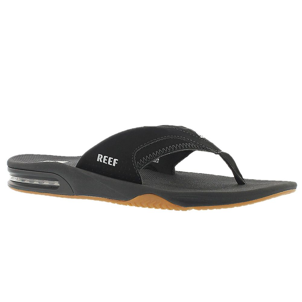 Men's Fanning Thong Sandal - Black/Silver