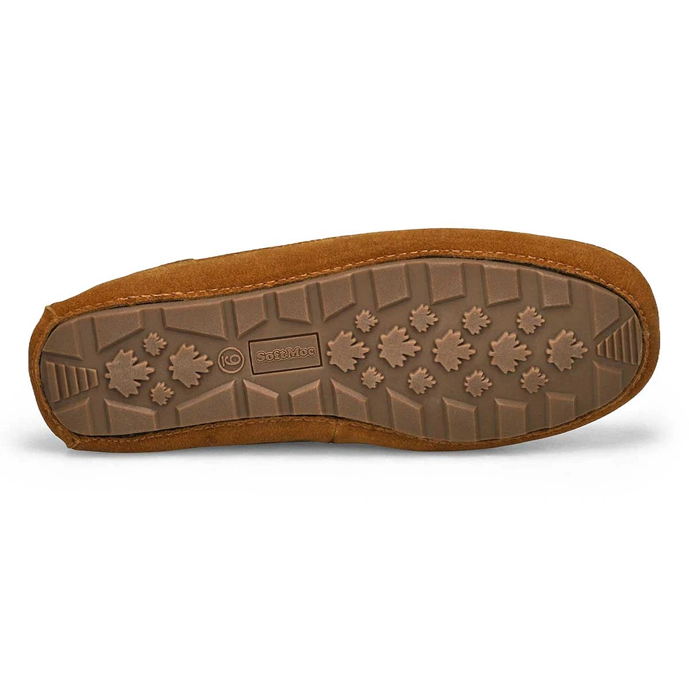 Men's Rollo Leather Plush Lined SoftMocs - Dark Br
