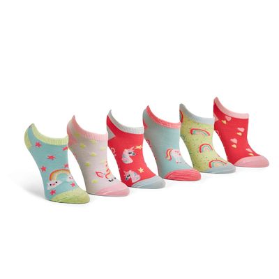 Girls' LOW CUT NON TERRY multi socks - 6pk