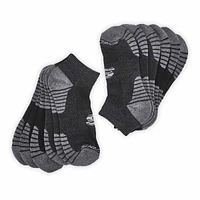 Men's Low Cut Half Terry Sock 6 Pack - Black/Grey