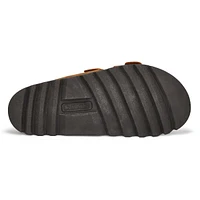 Women's Double Buckle Crazyhorse Leather Sandal