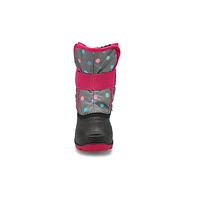 Botte d'hiver imp. Snowbug 4, gris/fuchsia, bébé-f