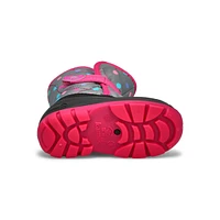 Botte d'hiver imp. Snowbug 4, gris/fuchsia, bébé-f