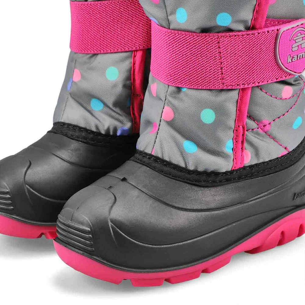 Botte d'hiver imp. Snowbug 4, gris/fuchsia, bébé-f