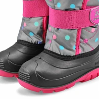 Botte d'hiver imp. Snowbug 4, gris/fuchsia, bébé-f
