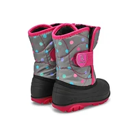 Botte d'hiver imp. Snowbug 4, gris/fuchsia, bébé-f
