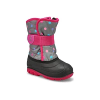 Botte d'hiver imp. Snowbug 4, gris/fuchsia, bébé-f