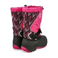 Botte d'hiver imp. SNOWFALL P, noir/pourpre, fille