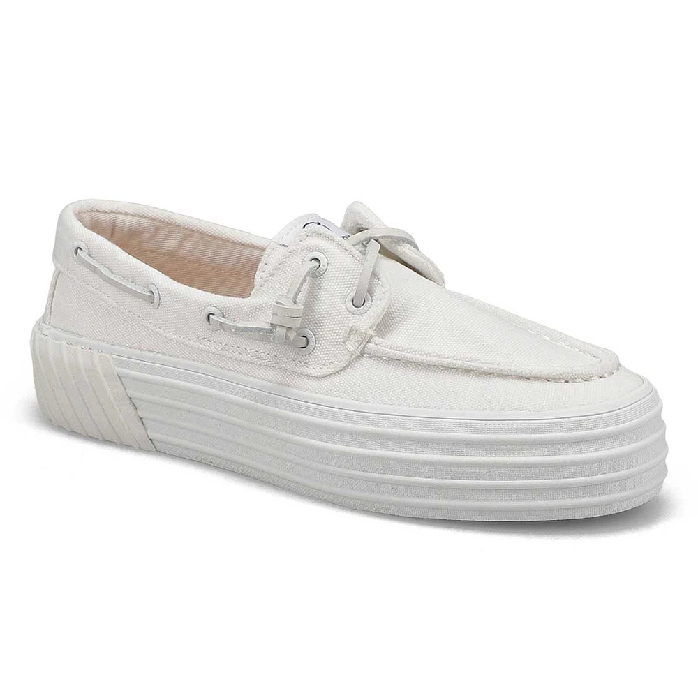 Women's Crest Boat Platform Shoe - White