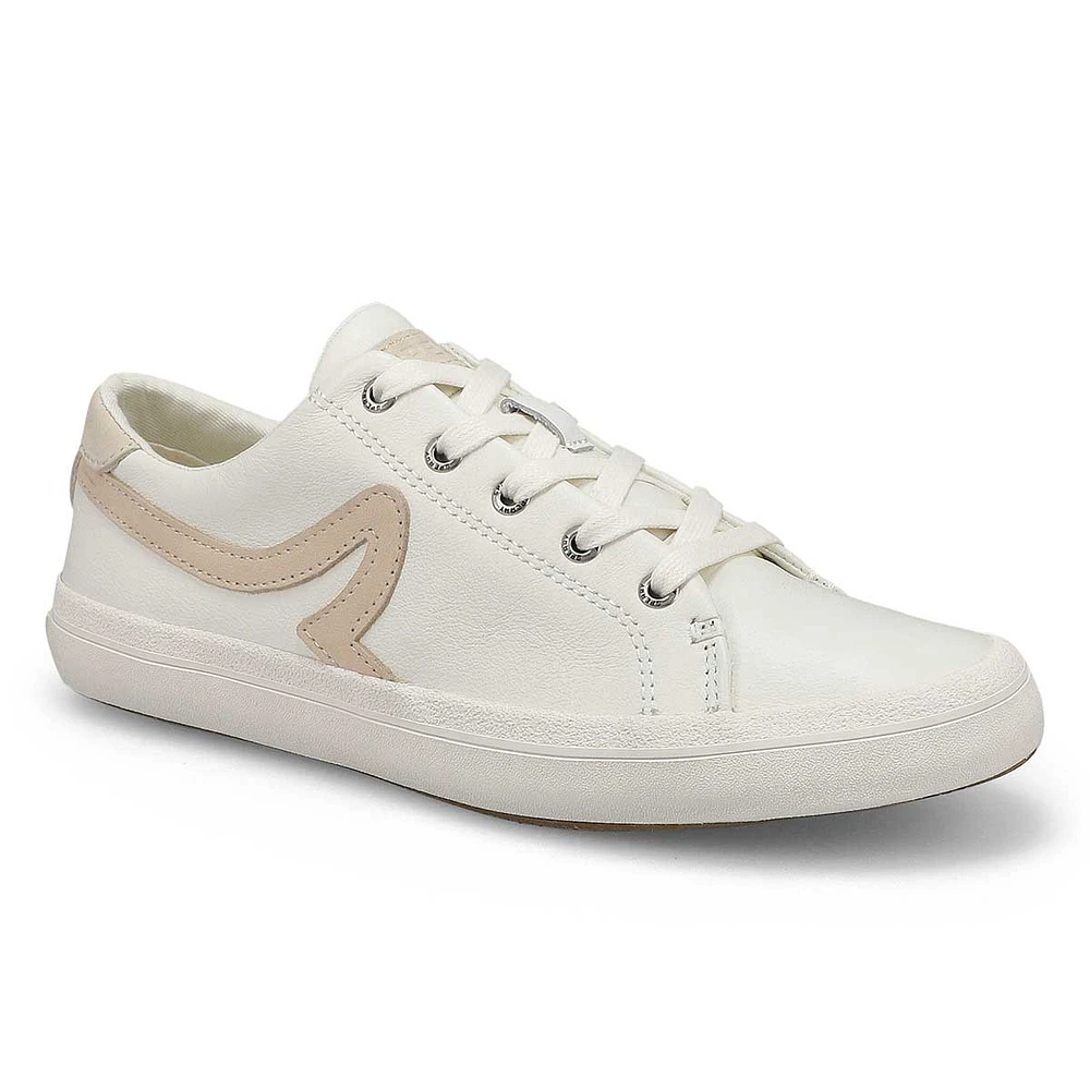 Baskets en cuir à lacets SANDY LEATHER, blanc, fem