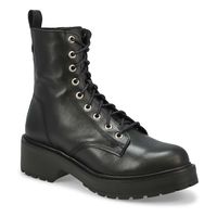 Women's Torrone Lace Up Combat Boot - Black