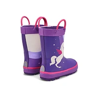 Botte de pluie imp. UNICORN, violet, tout-petits