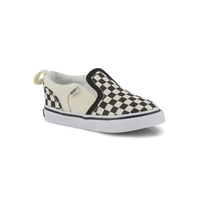 Infants' Asher V Checker Slip On Sneaker - Black/N