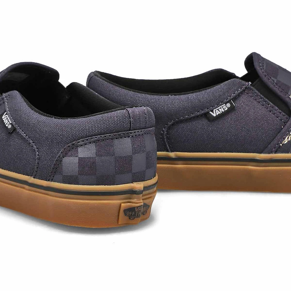 Baskets à enfiler motif damier ASHER, noir/écru,
