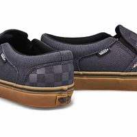 Baskets à enfiler motif damier ASHER, noir/écru,