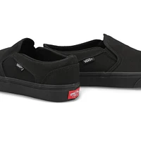 Women's Asher Checker Slip On Sneaker - Black/Whit