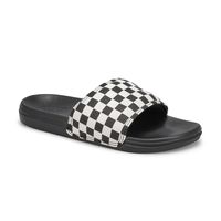 Boys' Range Slide-On-Checker Sandal - Black/White