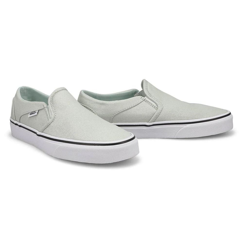 Women's Asher Checker Slip On Sneaker - Black/Whit
