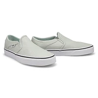 Women's Asher Checker Slip On Sneaker - Black/Whit