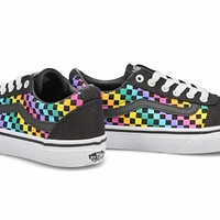 Girls' Ward Rainbow Checkered Lace Up Sneaker - Bl