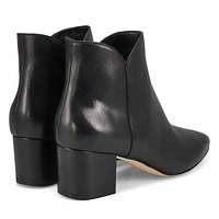 Women's Elyse Leather Ankle Boot - Black/Black