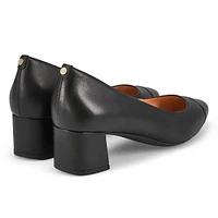 Women's  Go-To Block Leather Dress Heel - Black