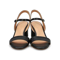 Women's Josie Block Heel Leather Dress Sandal
