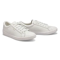 Women's Ace Leather Lace Up Sneaker - White/White