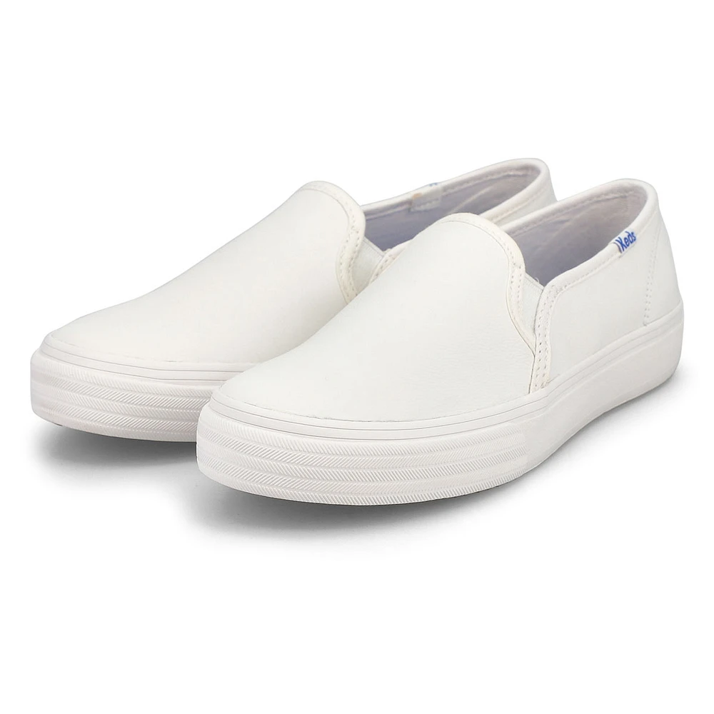 Women's Double Decker Sneaker - White Leather