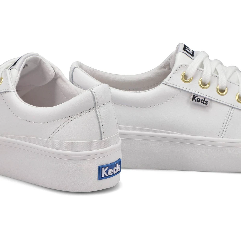 Women's Jump Kick Duo Leather Sneaker - White