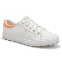 Women's Center II Leather Sneaker - White/Coral