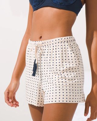Soma Cool Nights Tassel-Tie Pajama Shorts, CHIC SQUARE DOTS PNK TINT
