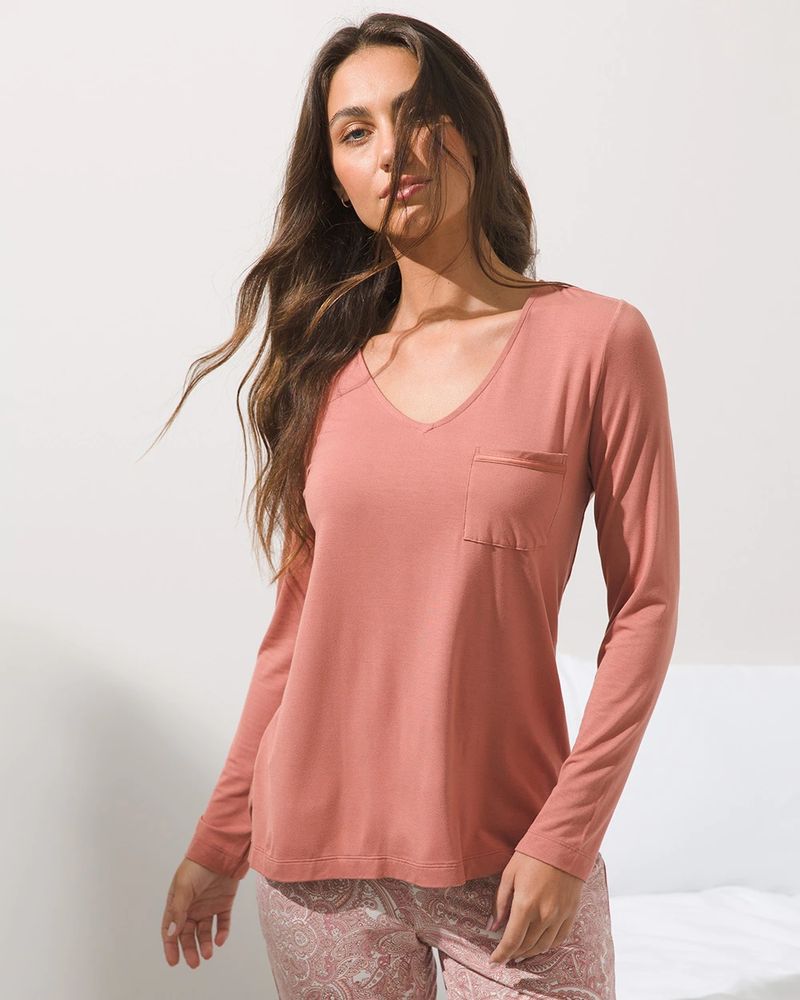 Cool Nights Long Sleeve Pajama Top - Soma