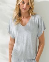 Soma Cool Nights Modern Tee, Heather Opal Gray