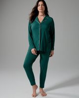 Soma Cool Nights Jogger Pajama Set, Green, size XS