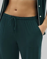 Cool Nights Solid Piped Cropped Pajama Pants