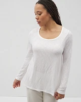 Cotton Slub Long-Sleeve Top