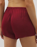 Crinkle Satin Lace Trim Short