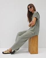 24/7 Crinkle Knit Short Sleeve V-Neck Hoodie