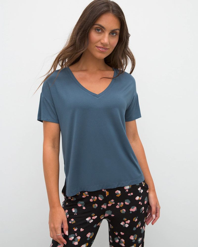 Soma Cool Nights Pajama Shirt, Orion Blue, size S
