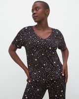 Soma Cool Nights Pajama Shirt, Starry Night, Black, size XS, Christmas Pajamas by Soma, Gifts For Women