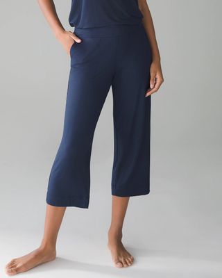 Soma Cool Nights Crop Pajama Pants , Blue/Nightfall Navy, size by Soma