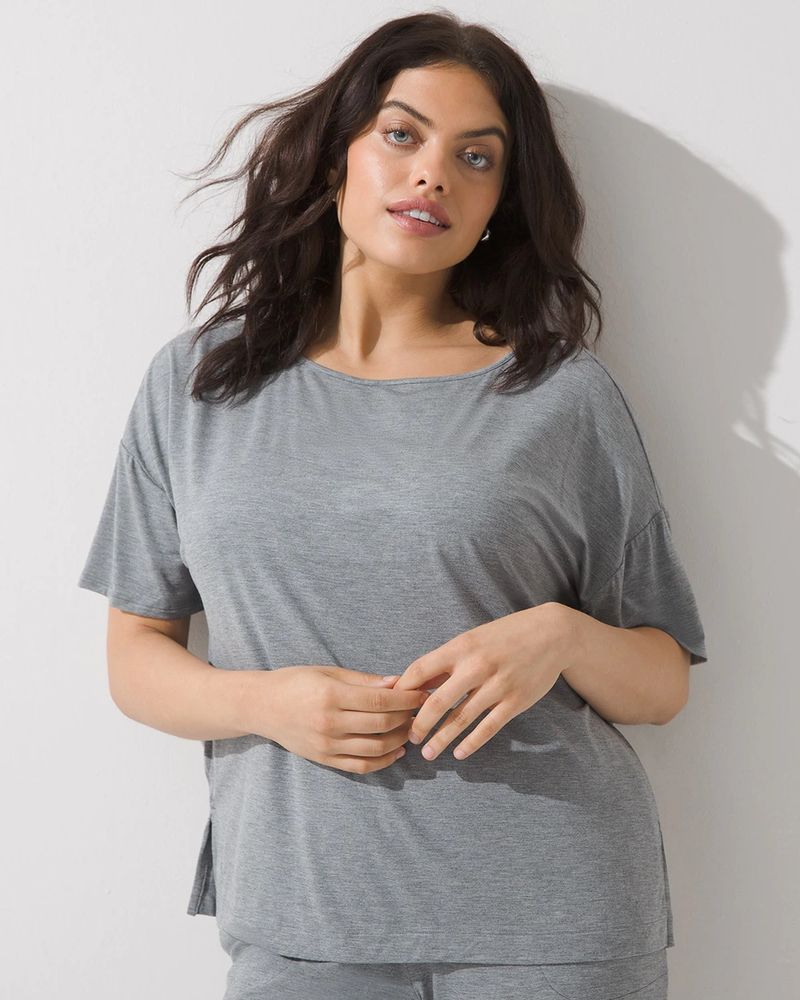 Soma Cool Nights Crewneck Pajama Tee, Heather Graphite