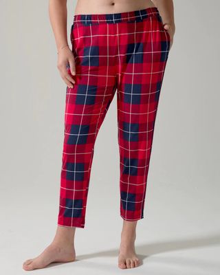 Soma Cool Nights Ankle Pant, Plaid, Red & Blue, size S, Christmas Pajamas by Soma, Gifts For Women