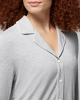 Cool Nights Long-Sleeve Notch Collar Top